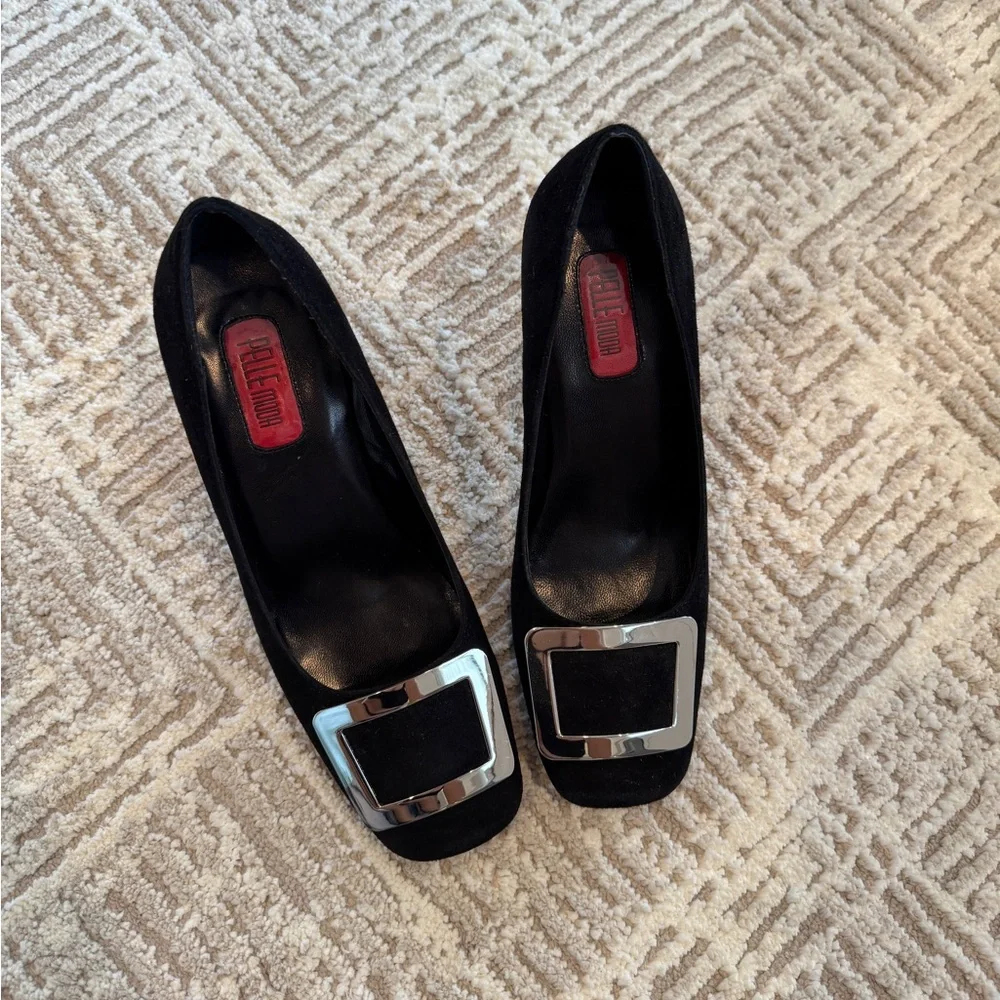 Pelle Moda Black Suede Women’s Pumps‎ size 7M